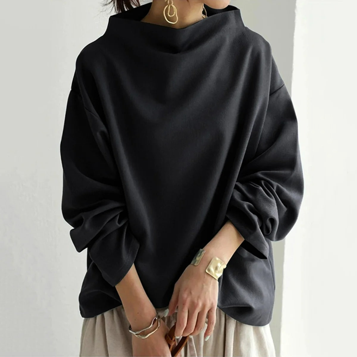Aurore™ – Minimal Luxe Mock Neck Top