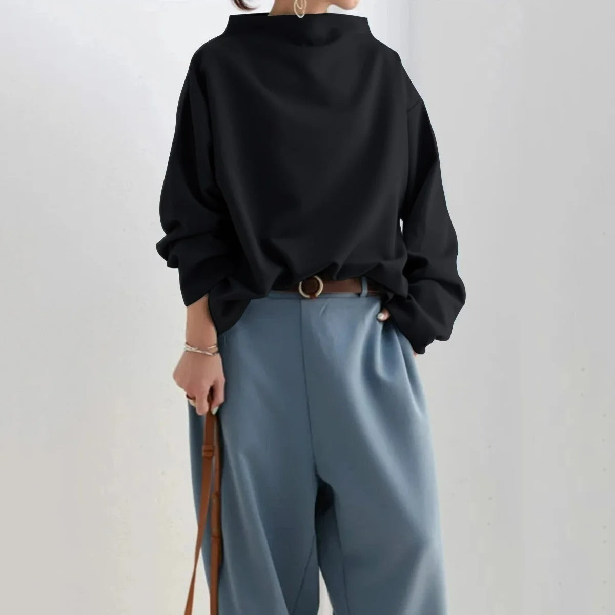 Aurore™ – Minimal Luxe Mock Neck Top