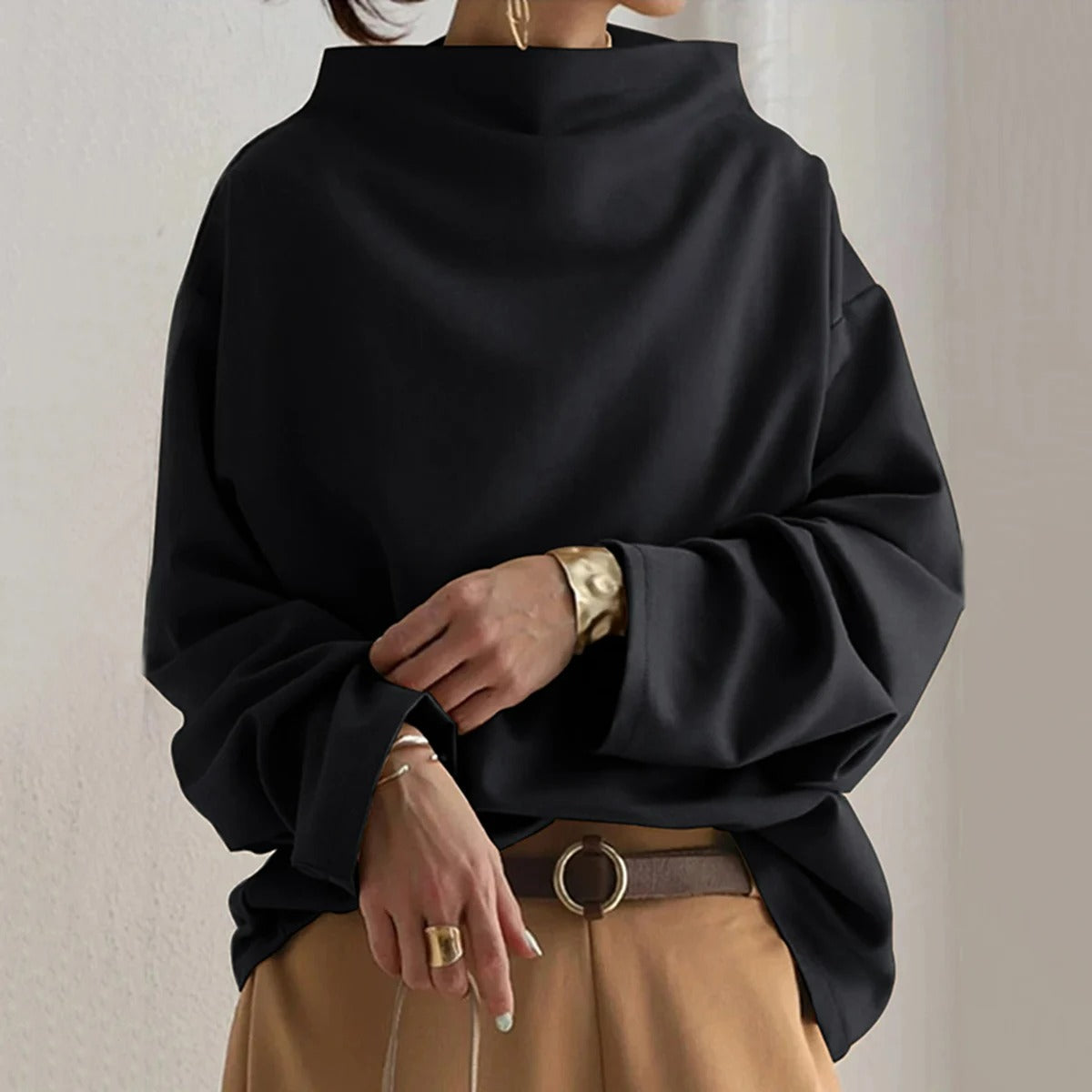 Aurore™ – Minimal Luxe Mock Neck Top